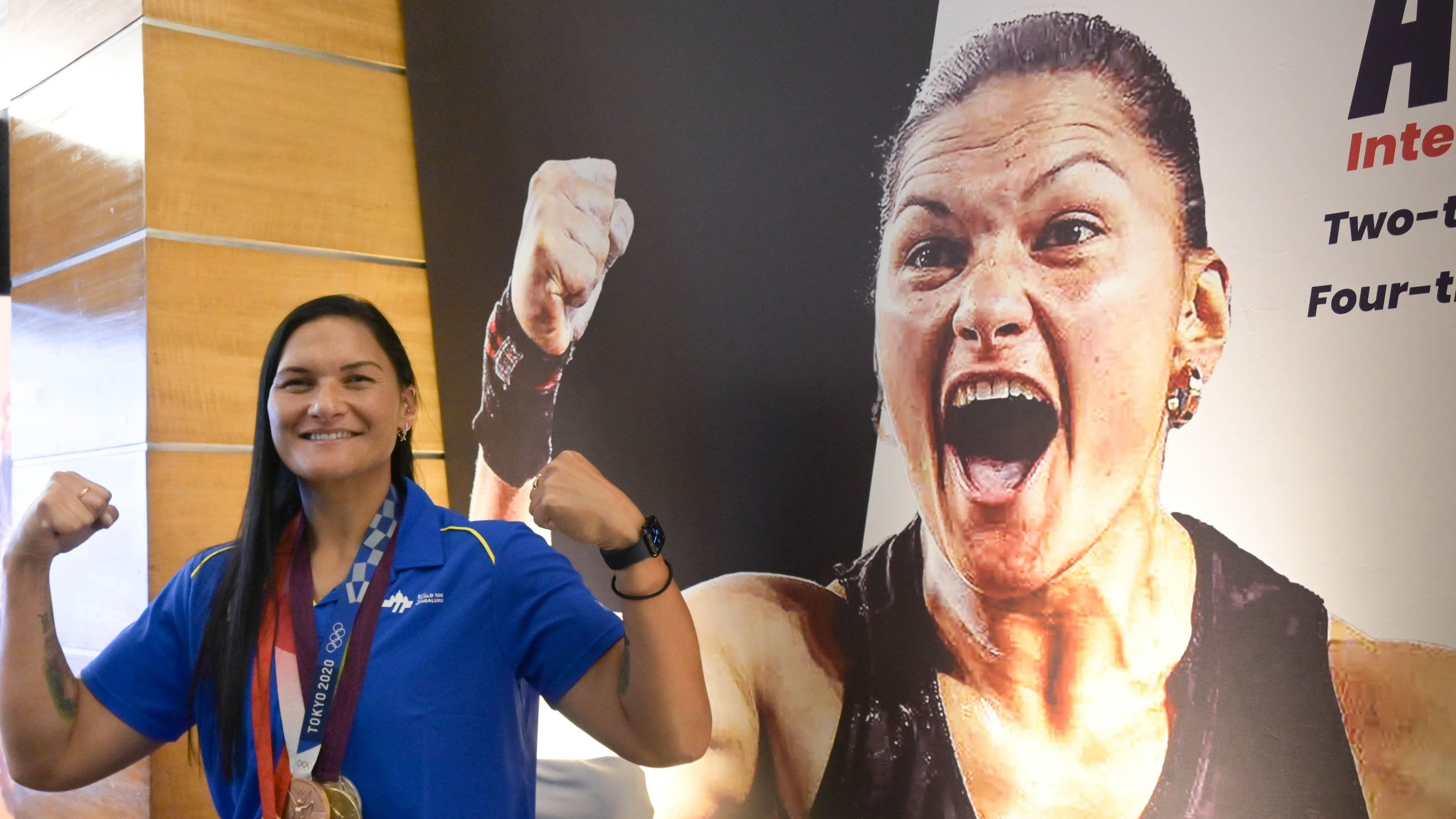 <div class="paragraphs"><p>Four-time Olympic medallist in shot put, Dame Valerie Adams, during an interaction with the media as the International Event Ambassador for the TCS World 10k in Bengaluru on Thursday. </p></div>