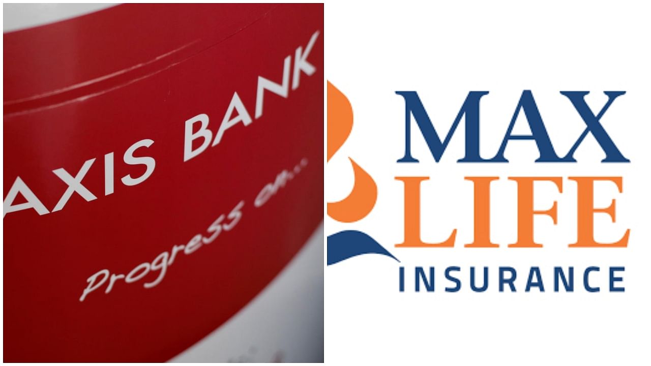 <div class="paragraphs"><p>Axis Bank (L) and&nbsp;Max Life Insurance(R) logos</p></div>