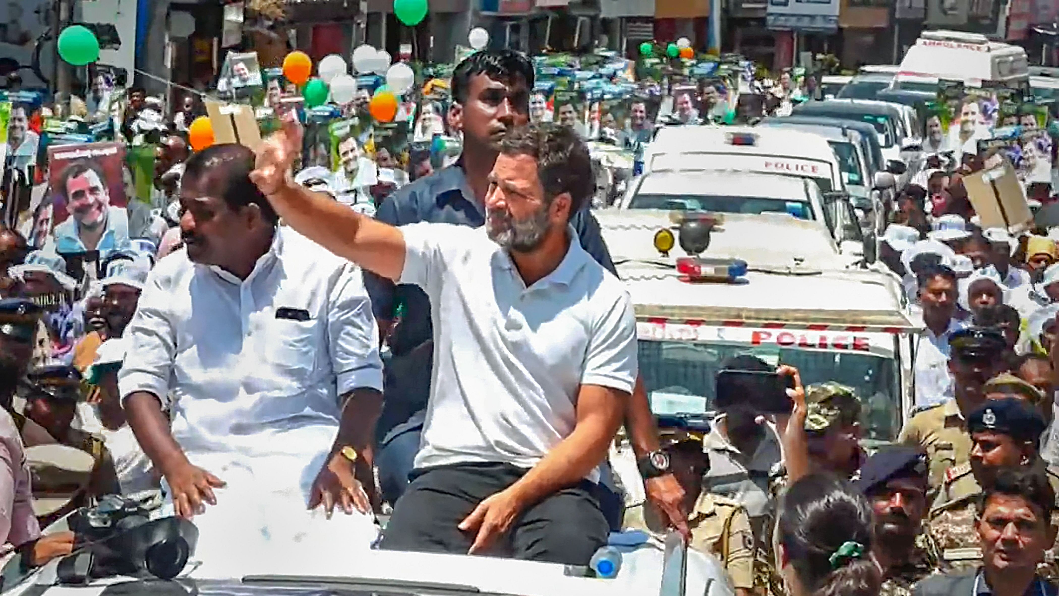 <div class="paragraphs"><p>Congress leader Rahul Gandhi during an election campaign for the Lok Sabha polls, in Wayanad, Kerala.</p></div>