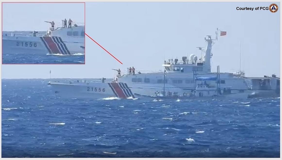 <div class="paragraphs"><p> Two Chinese Coast Guard vessels (21551 and 21556)  arrived and started harassing the Filipino Fishing Boats who were voluntarily supporting the PCG-BFAR operation last 04 April., the post read.</p></div>