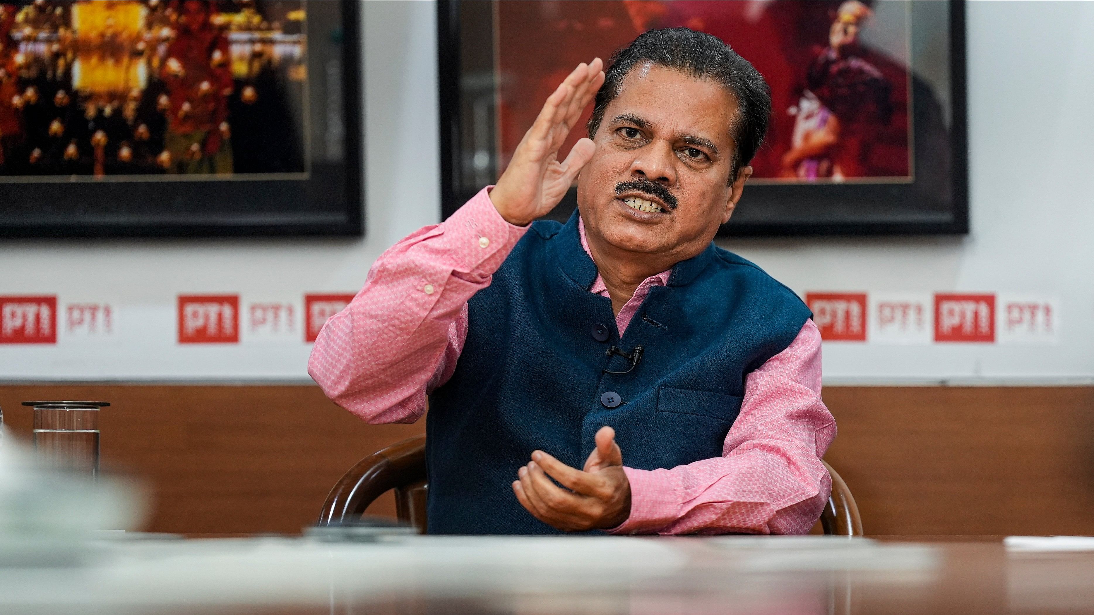 <div class="paragraphs"><p>IMD Director General Mrutyunjay Mohapatra during an interview with the PTI, in New Delhi, Thursday, April 4, 2024.</p></div>