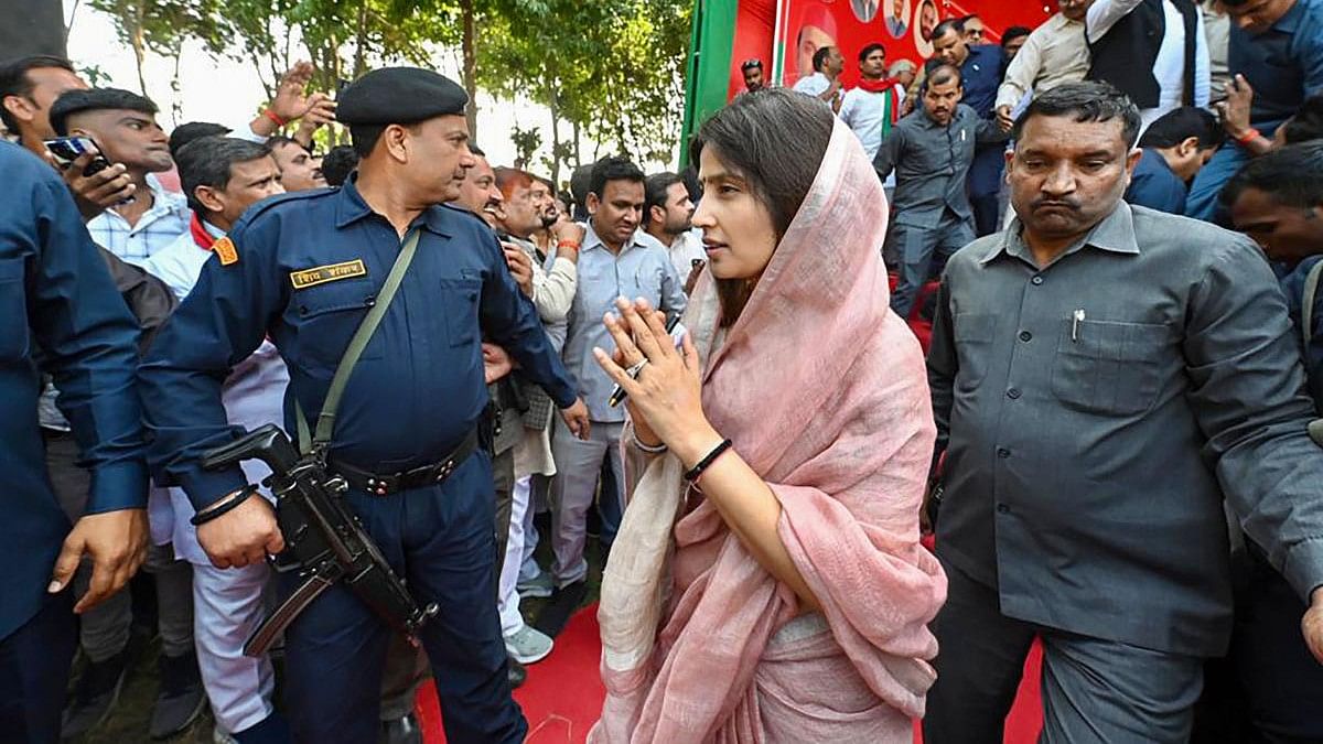 <div class="paragraphs"><p>A file image of Dimple Yadav during her campaigning in Mainpuri.&nbsp;</p></div>
