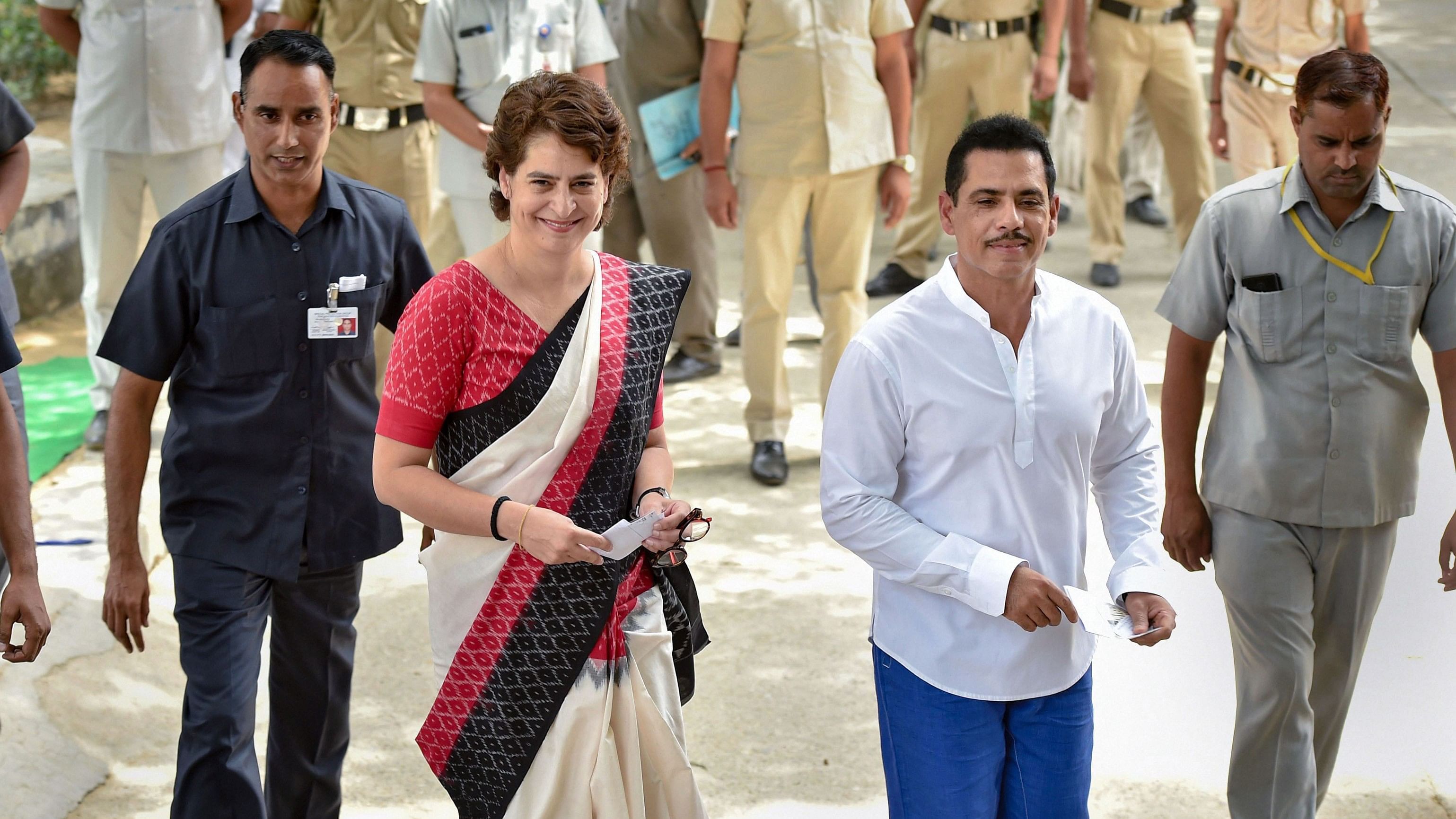 <div class="paragraphs"><p>File photo of&nbsp;Congress General Secretary Priyanka Gandhi Vadra with her husband Robert Vadra</p></div>