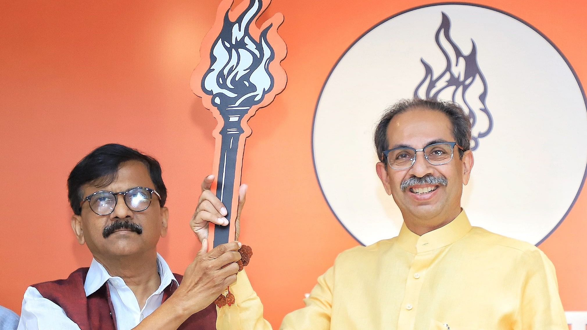 <div class="paragraphs"><p>(From left)&nbsp;Shiv Sena (UBT) leader Sanjay Raut with party chief Uddhav Thackeray</p></div>