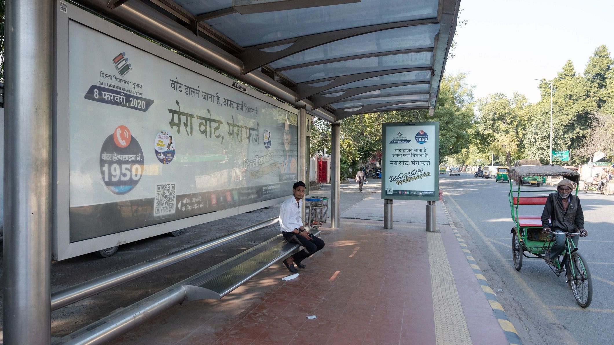 <div class="paragraphs"><p>Representative image showing a bus stand in India with an advertisement by the Election Commission, urging people to vote.</p></div>