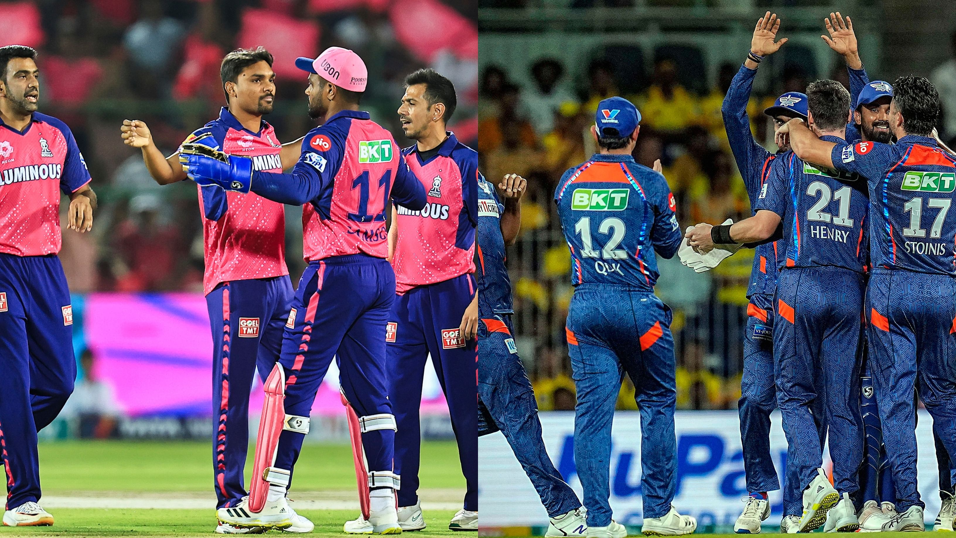 <div class="paragraphs"><p>Players of Rajasthan Royals (L) and Lucknow Super Giants (R).</p></div>