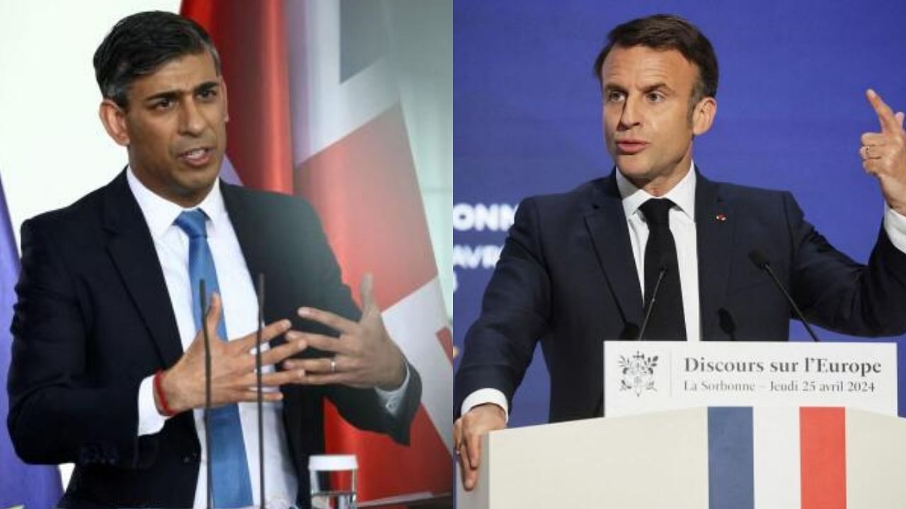 <div class="paragraphs"><p>(L-R) Rishi Sunak and Emmanuel Macron, leaders of UK and France</p></div>