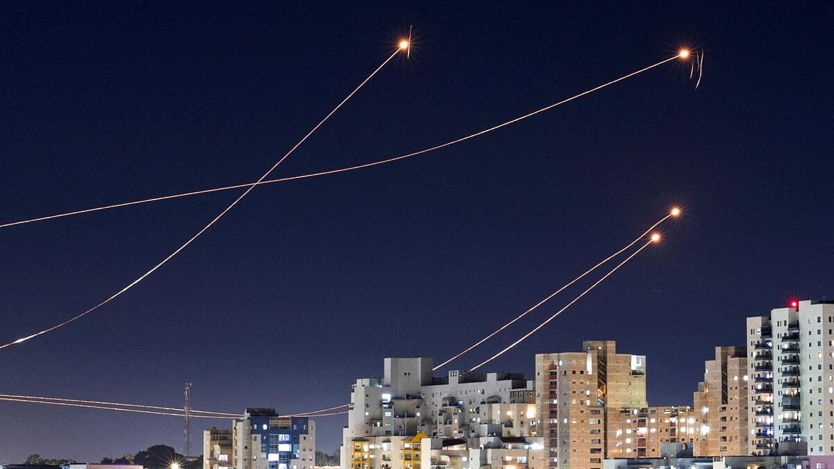 <div class="paragraphs"><p>Israel's Iron Dome anti-missile system intercepts rockets launched from the Gaza Strip.</p></div>
