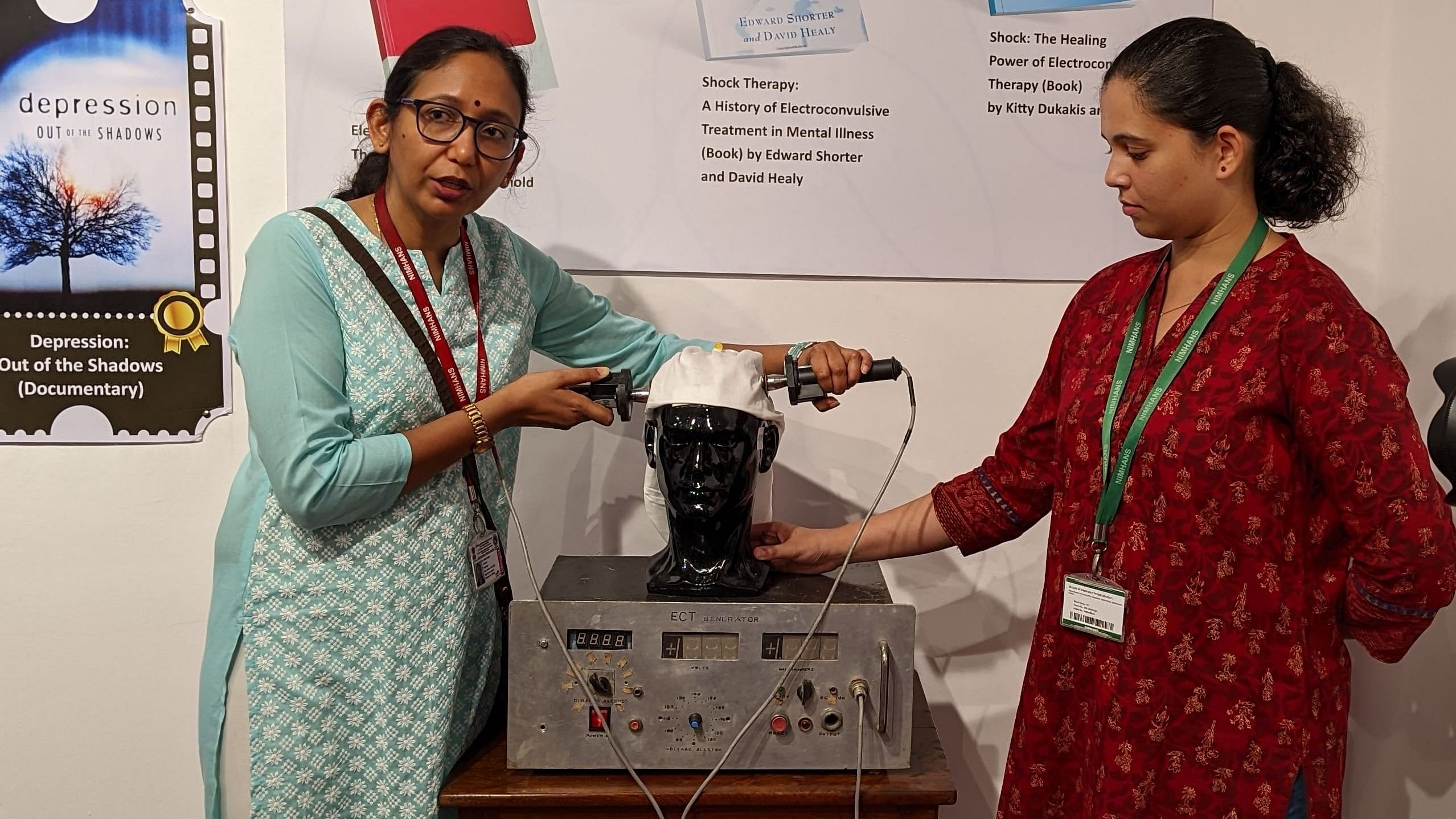 <div class="paragraphs"><p>Dr Preeti Sinha and Dr Varsha S explain the Electroconvulsive Therapy (ECT) procedure using an older machine in Nimhans. </p></div>