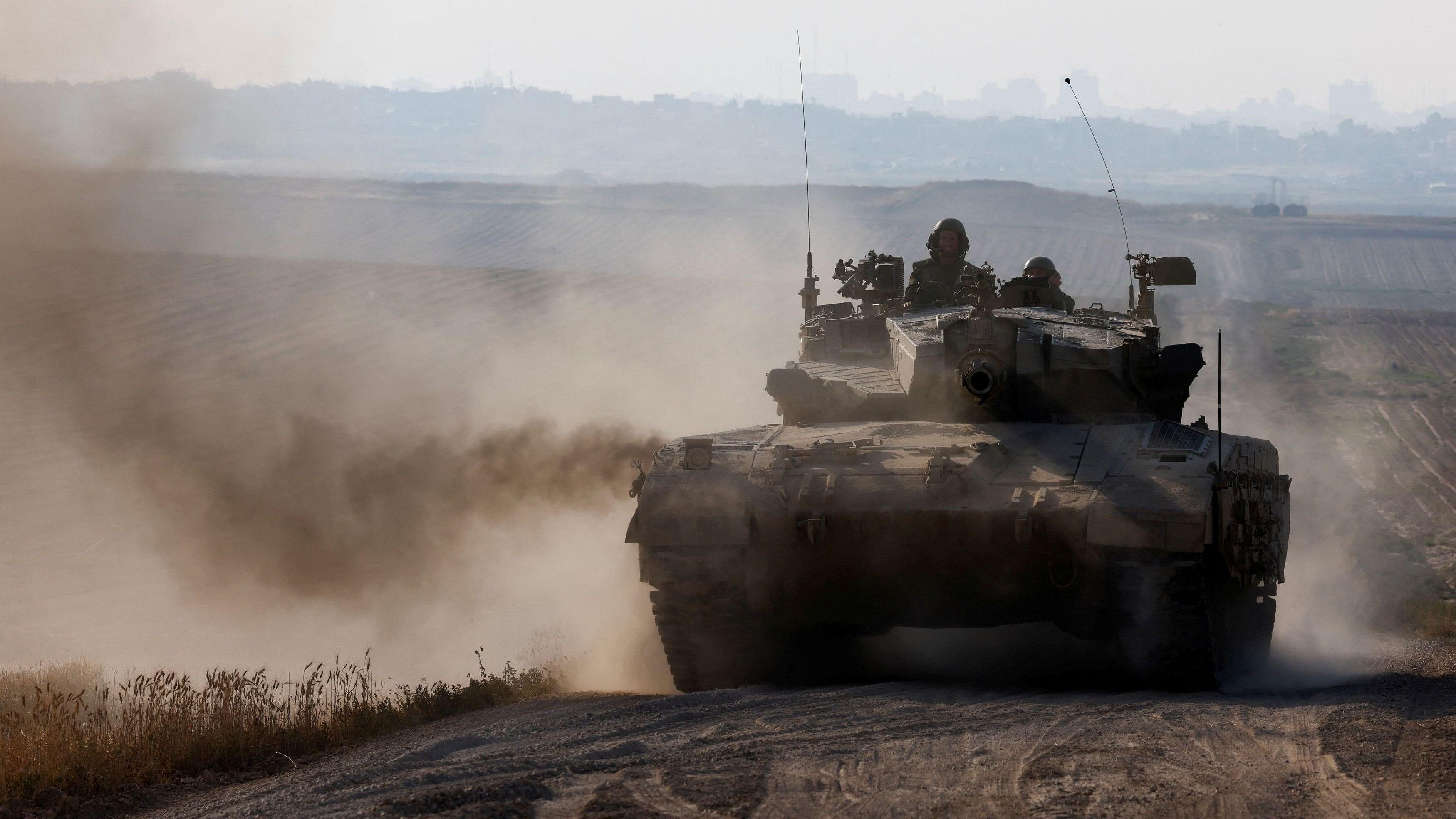 <div class="paragraphs"><p>Israeli tank manoeuvres near Israel's border with Gaza, amid the ongoing war between Israel and the Palestinian Islamist group Hamas, in southern Israel, April 7, 2024. </p></div>