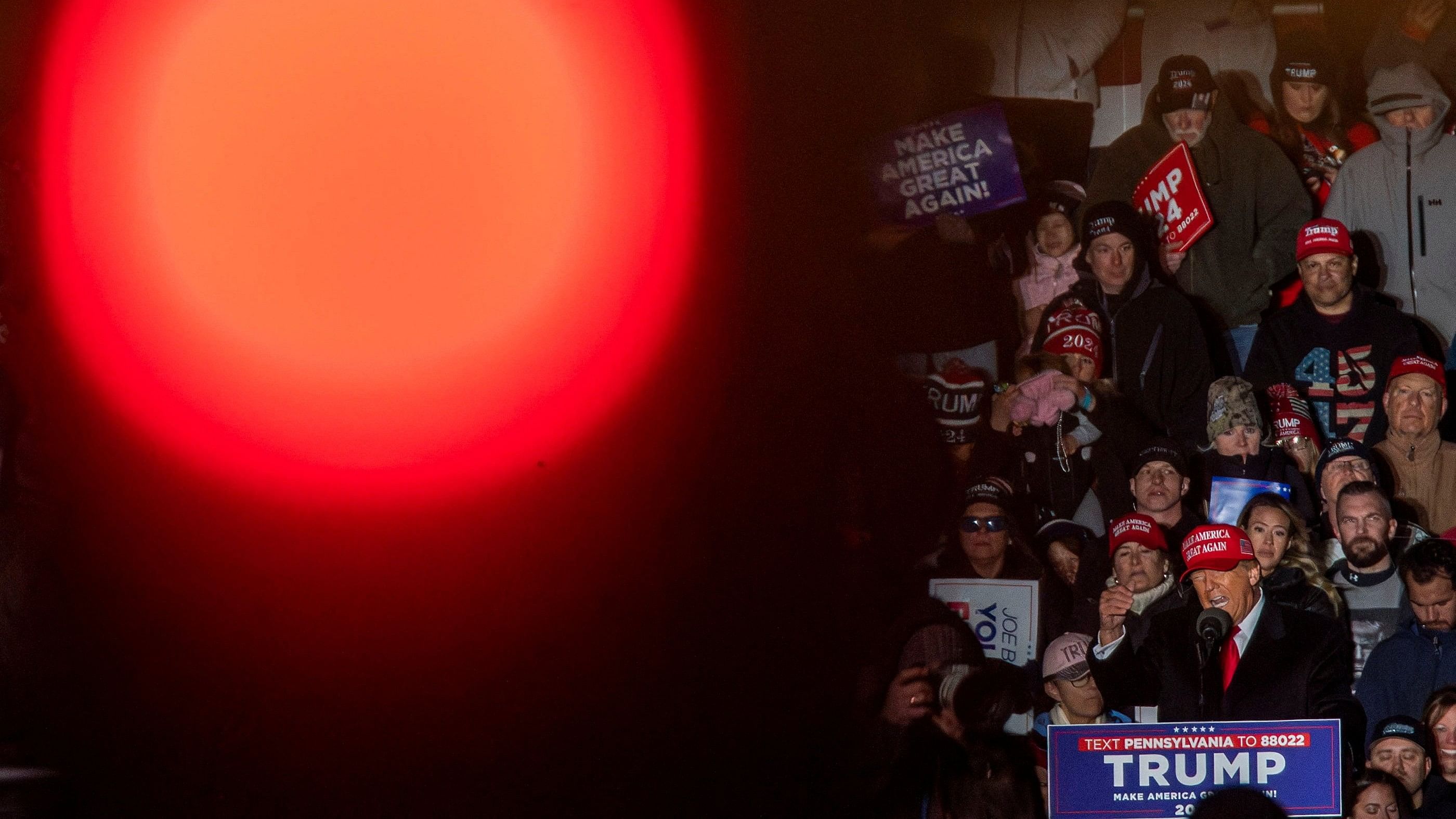 <div class="paragraphs"><p>Republican presidential candidate and former US President Donald Trump speaks during a rally in Schnecksville, Pennsylvania.</p></div>