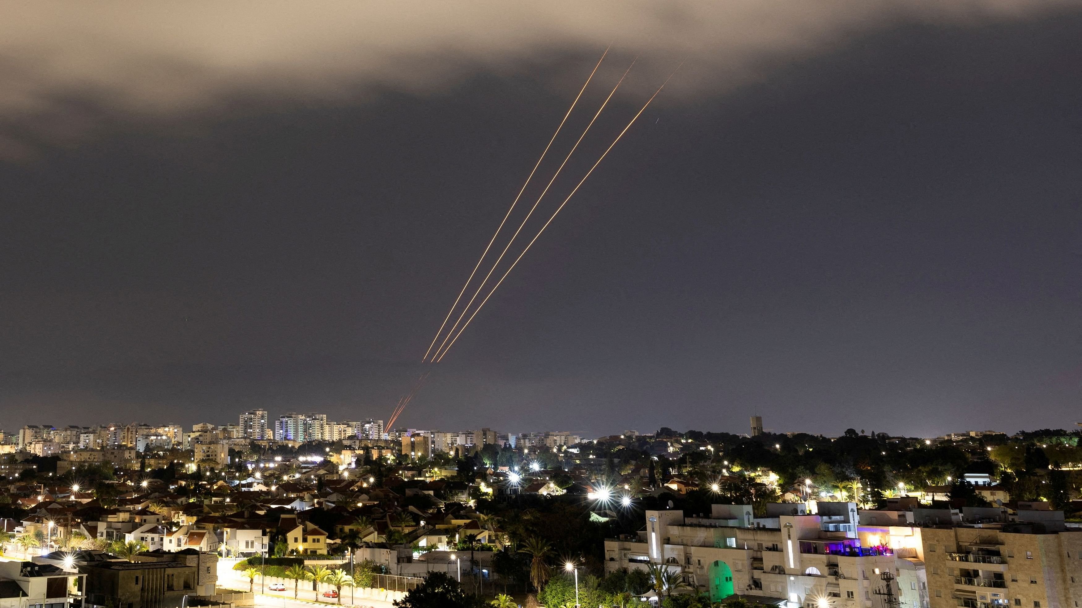 <div class="paragraphs"><p>An anti-missile system operates after Iran launched drones and missiles towards Israel, as seen from Ashkelon, Israel.</p></div>