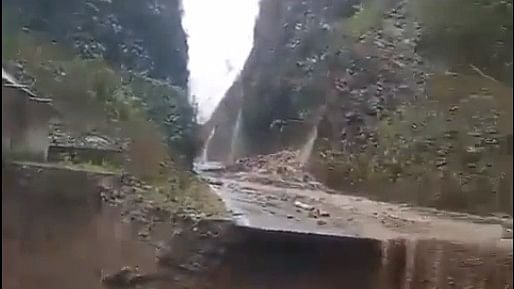 <div class="paragraphs"><p>The landslide at the Arunachal-China border.</p></div>