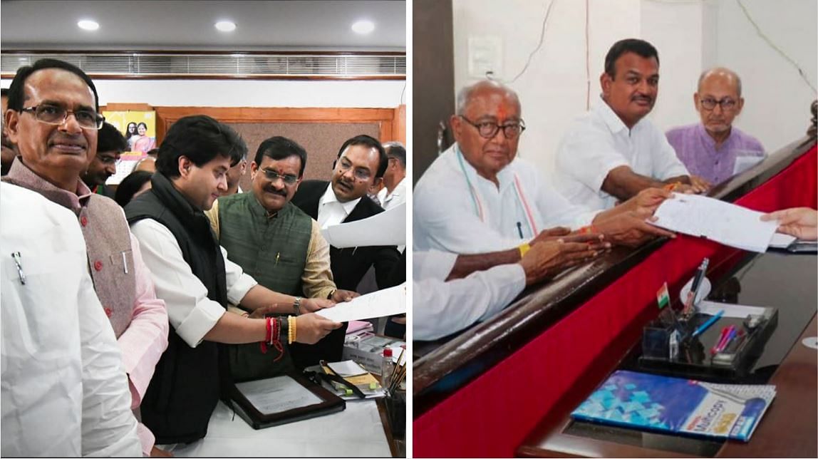 <div class="paragraphs"><p>Both&nbsp;Union minister Jyotiraditya Scindia of BJP and veteran Congress leader Digvijay Singh filed their nomination papers in Shivpuri and Rajgarh respectively on April 16.</p></div>