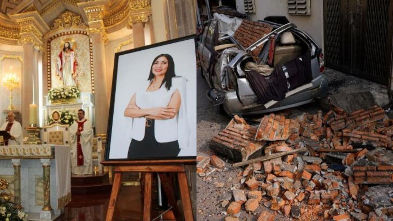 <div class="paragraphs"><p>Funeral mass for slain mayoral candidate Gisela Gaytan, in Celaya;&nbsp;A damaged vehicle is pictured following the earthquake, in Hualien, Taiwan.</p></div>