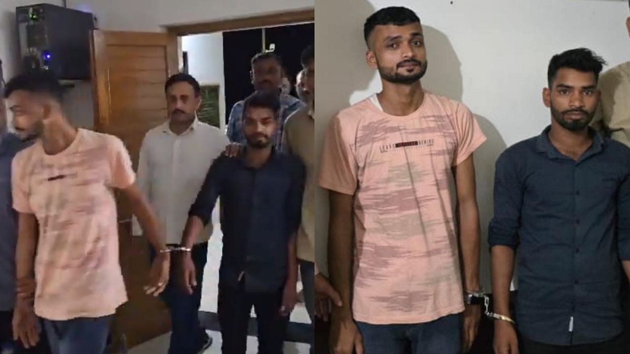 <div class="paragraphs"><p>The two were nabbed from Bhuj by a Mumbai crime branch team and they were being brought to the city, a senior official said.</p></div>