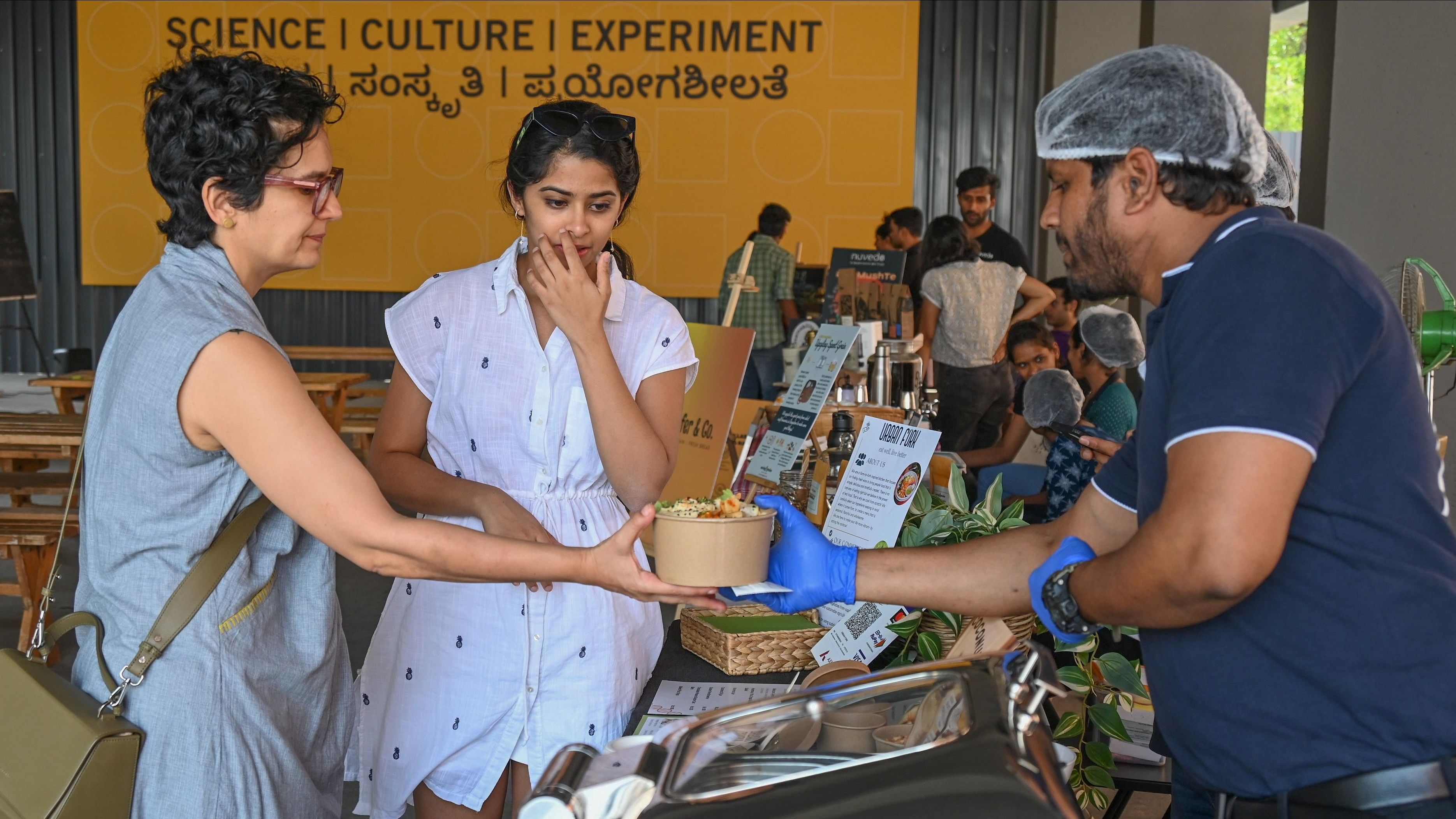 <div class="paragraphs"><p>Visitors&nbsp;at the Science Gallery Bengaluru's Namma Oota (Our Food), a two-day food festival held over the weekend. </p></div>