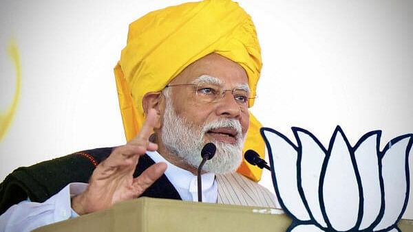 <div class="paragraphs"><p>Prime Minister Narendra Modi addresses a public meeting for Lok Sabha elections, in Maharashtra, Tuesday on April 30, 2024.</p></div>