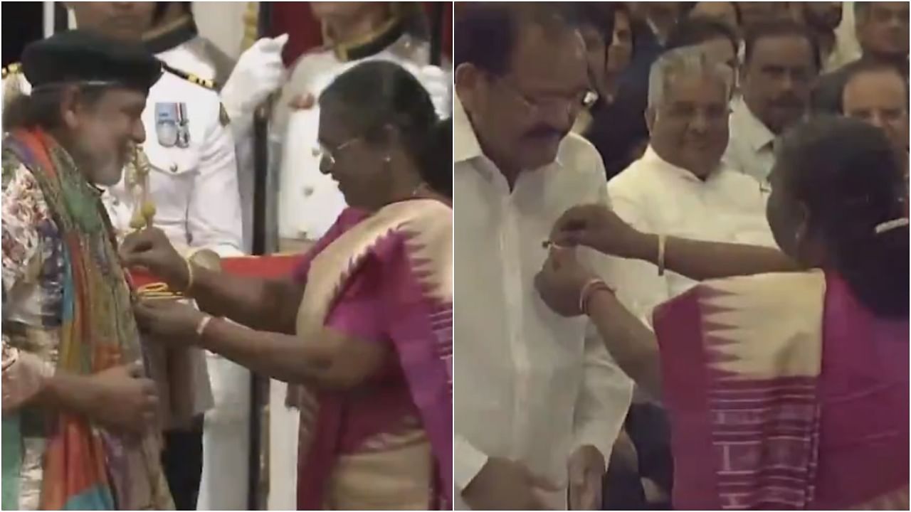 <div class="paragraphs"><p>M Venkaiah Naidu and actor Mithun Chakraborty feted with Padma awards by President Murmu.&nbsp;</p></div>