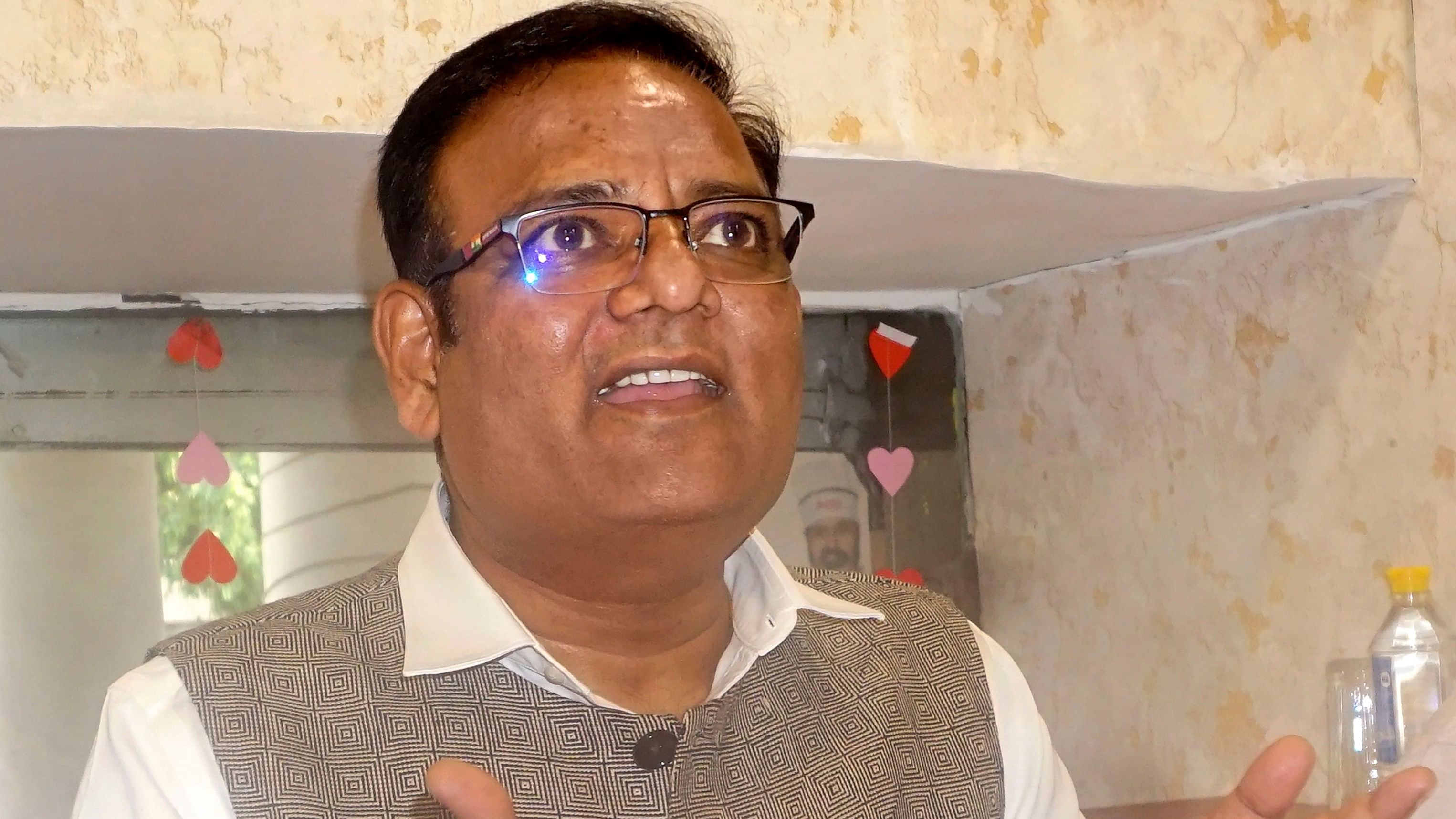 <div class="paragraphs"><p>New Delhi: Delhi Minister Raaj Kumar Anand speaks to the media after he resigned from the cabinet and quit the AAP, in New Delhi, Wednesday, April 10, 2024. </p></div>