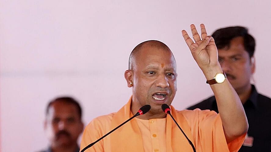 <div class="paragraphs"><p>Uttar Pradesh Chief Minister Yogi Adityanath addresses a public meeting on filing of nomination papers by BJP candidate Hemamalini, ahead of the Lok Sabha polls, in Mathura, Thursday, April 4, 2024.</p></div>