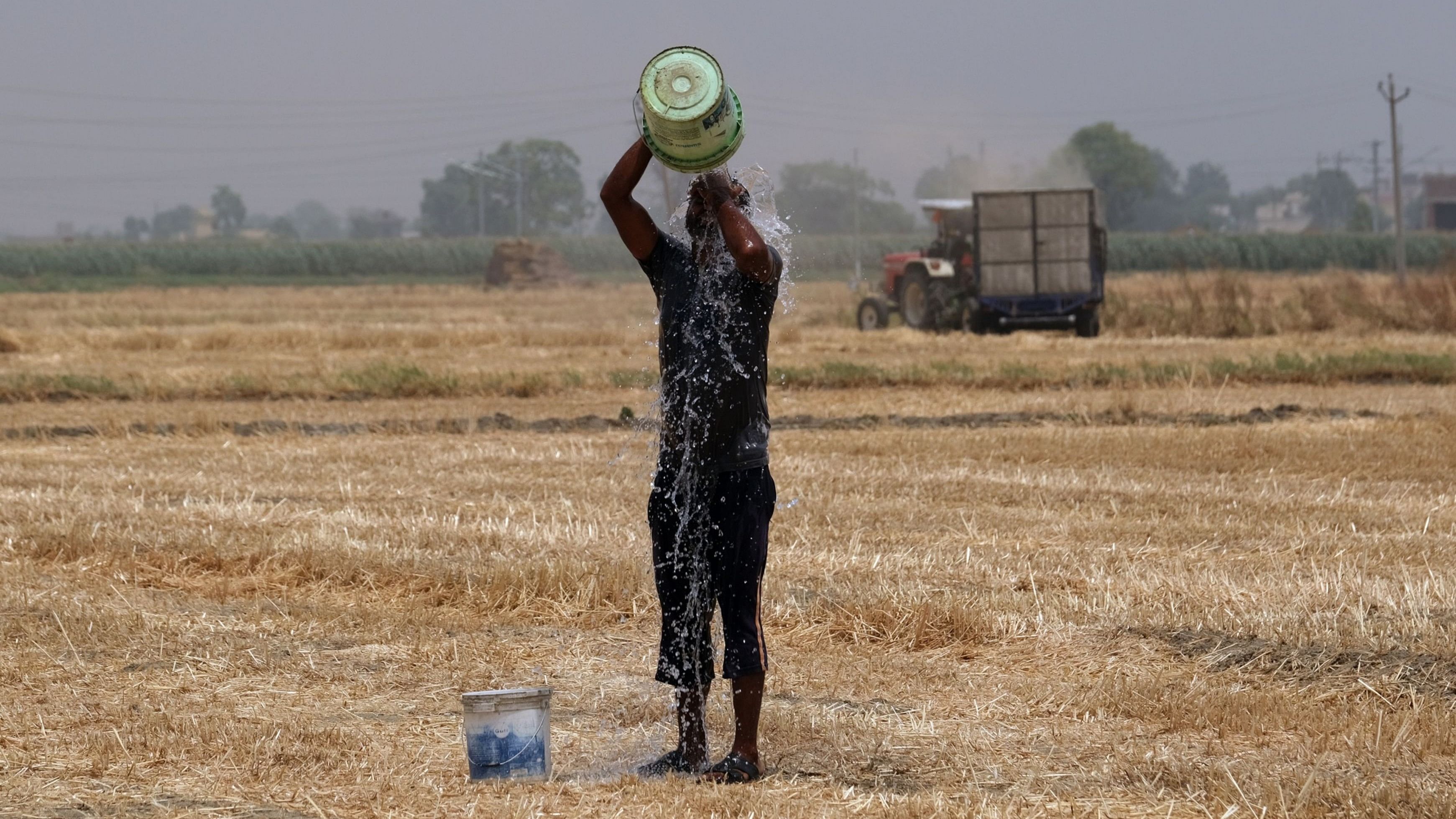 <div class="paragraphs"><p>A farmer cools off while working at a wheat farm in Punjab.</p></div>
