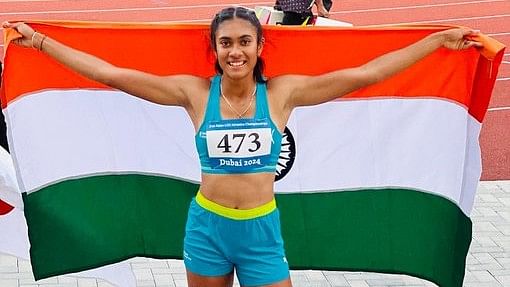 <div class="paragraphs"><p>Unnathi Ayyappa  won a bronze in women's 100m hurdles with a time of 13.65 seconds.</p></div>