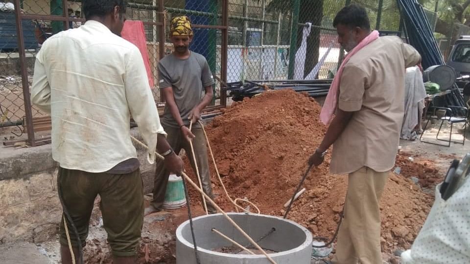 <div class="paragraphs"><p>Construction of a recharge well at VV Giri Colony, Seshadripuram. </p></div>