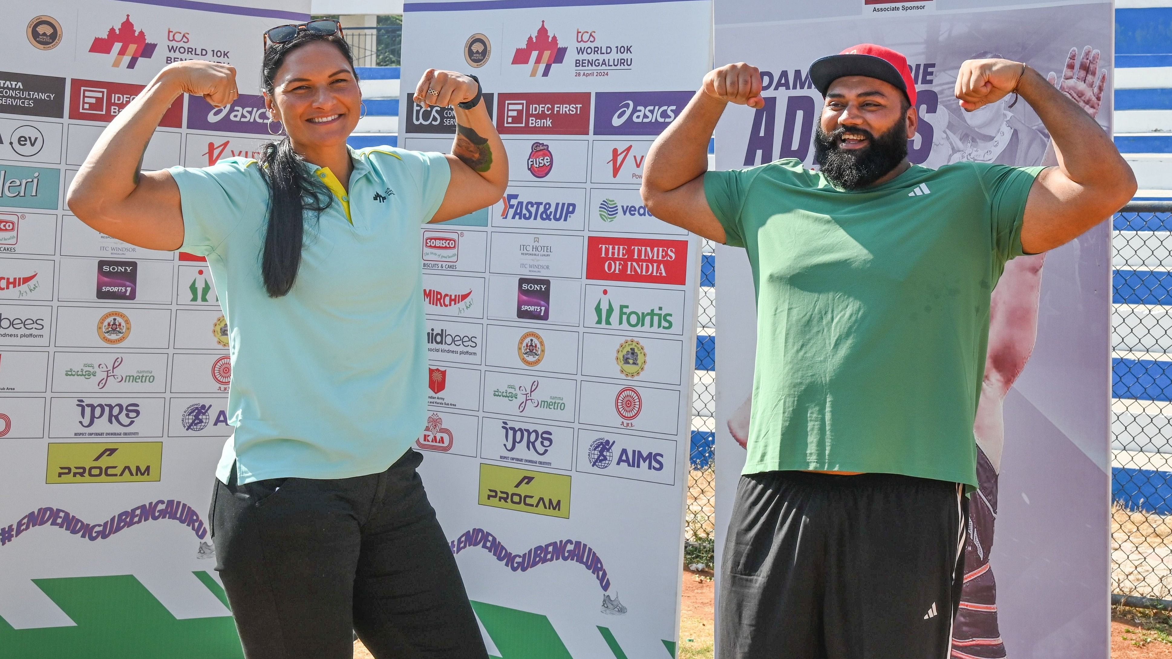 <div class="paragraphs"><p>Dame Valerie Adams Olympic Gold Medallist in Shop put and Tajinder Pal Singh Toor Asian Games Gold Medallist in Shot put participated in Shot put clinic at Sree Kanteerava Stadium in Bengaluru on Saturday, 27th April 2024. </p></div>