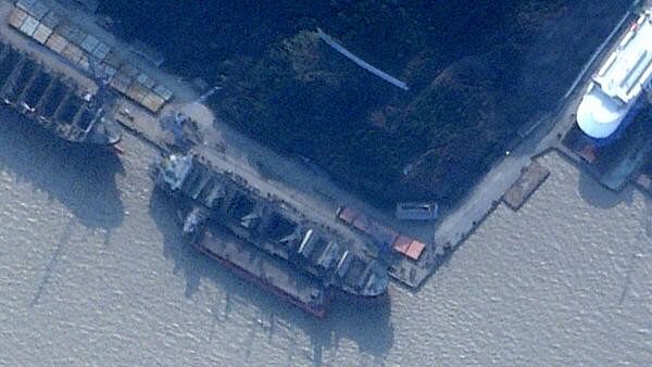 <div class="paragraphs"><p>Ship identified by RUSI as the North Korean registered cargo vessel Angara docked in China</p></div>
