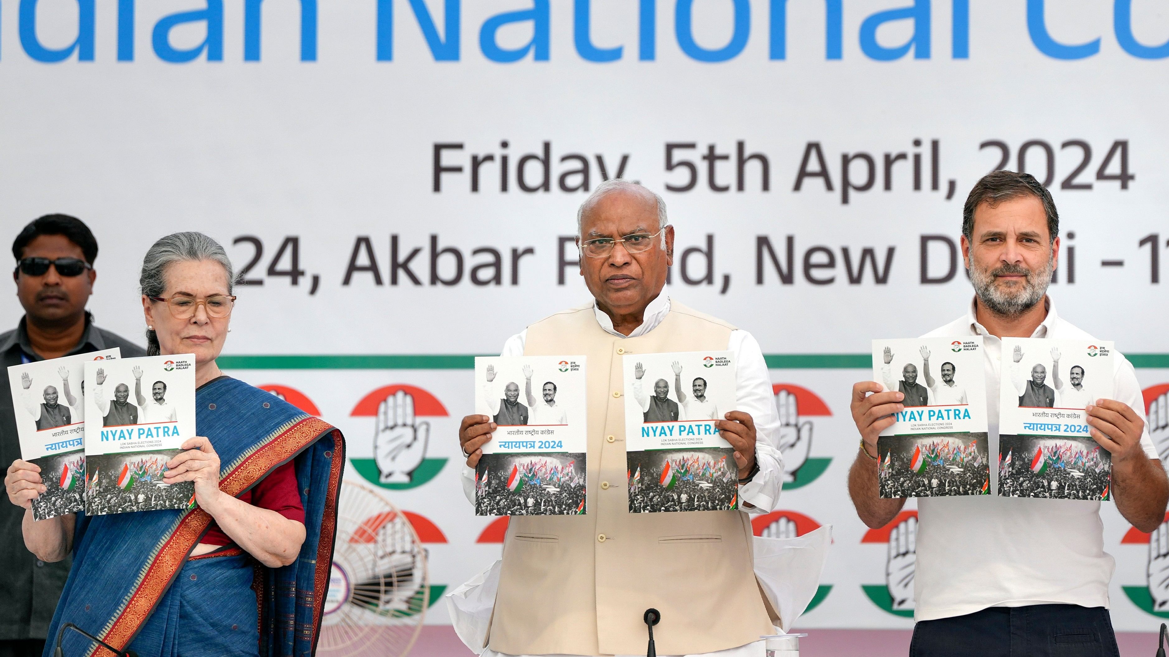 <div class="paragraphs"><p>Congress releases election manifesto for Lok Sabha polls 2024.</p></div>