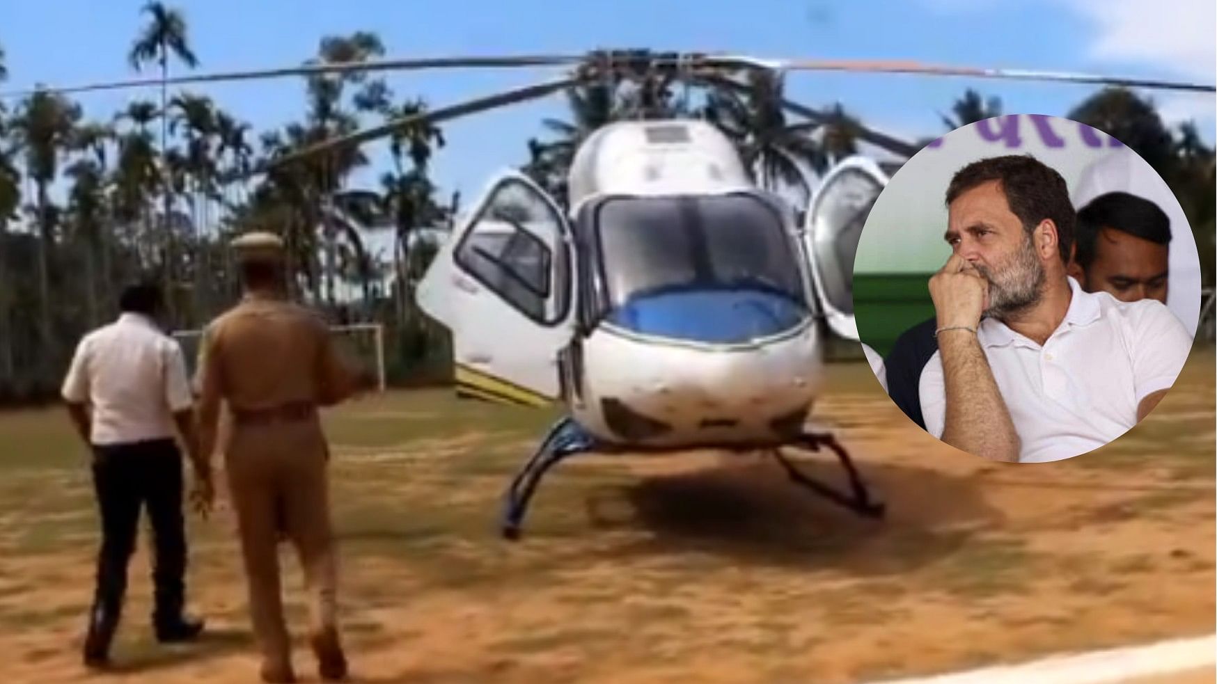 <div class="paragraphs"><p>Election officials on their way to check Rahul Gandhi's helicopter, Rahul Gandhi.</p></div>