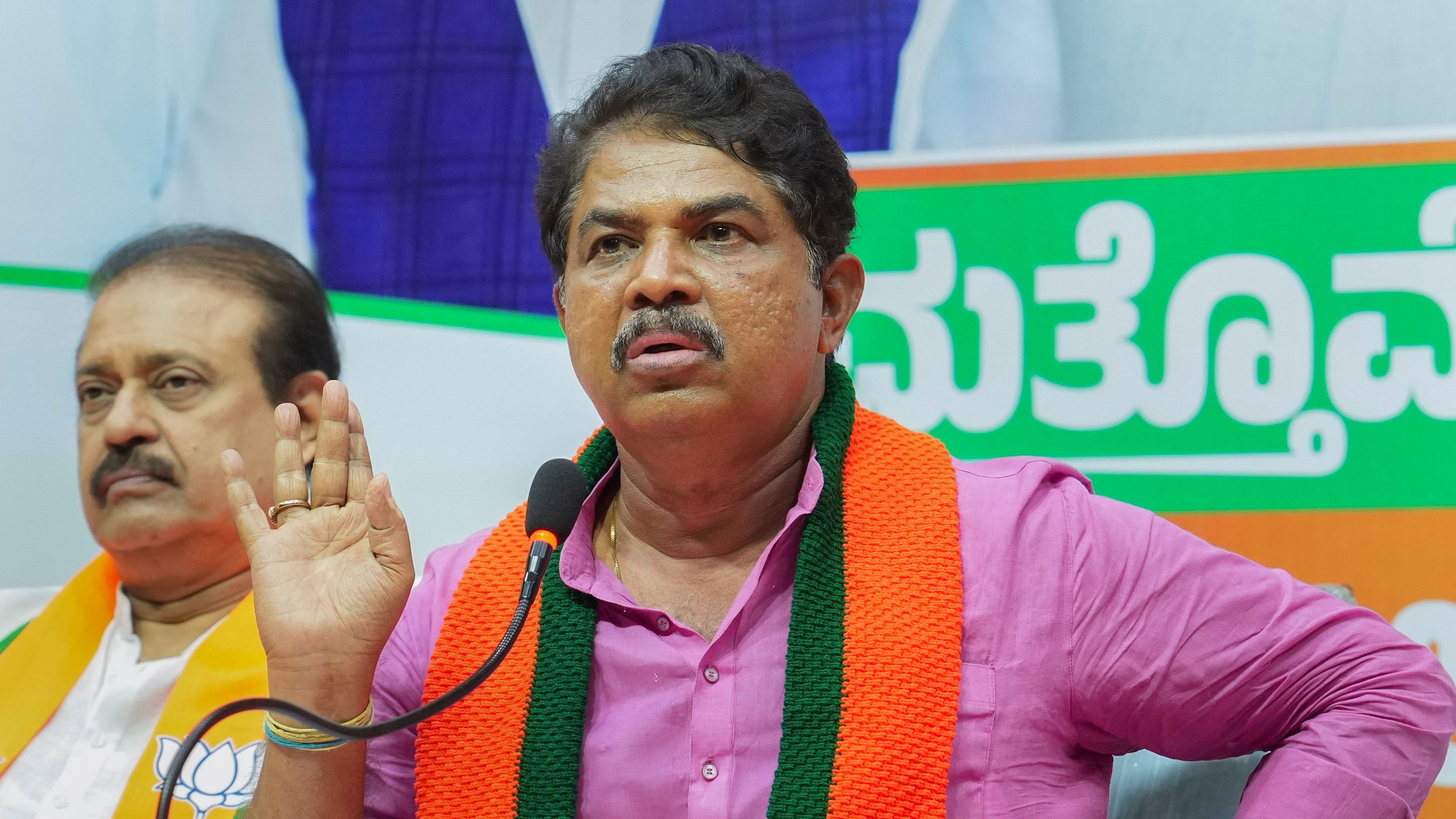 <div class="paragraphs"><p>Leader of the Opposition in Karnataka Assembly and senior BJP leader R Ashoka addresses during the release of a chargesheet over alleged misrule in the state, in Bengaluru, Friday, April 19, 2024. </p></div>