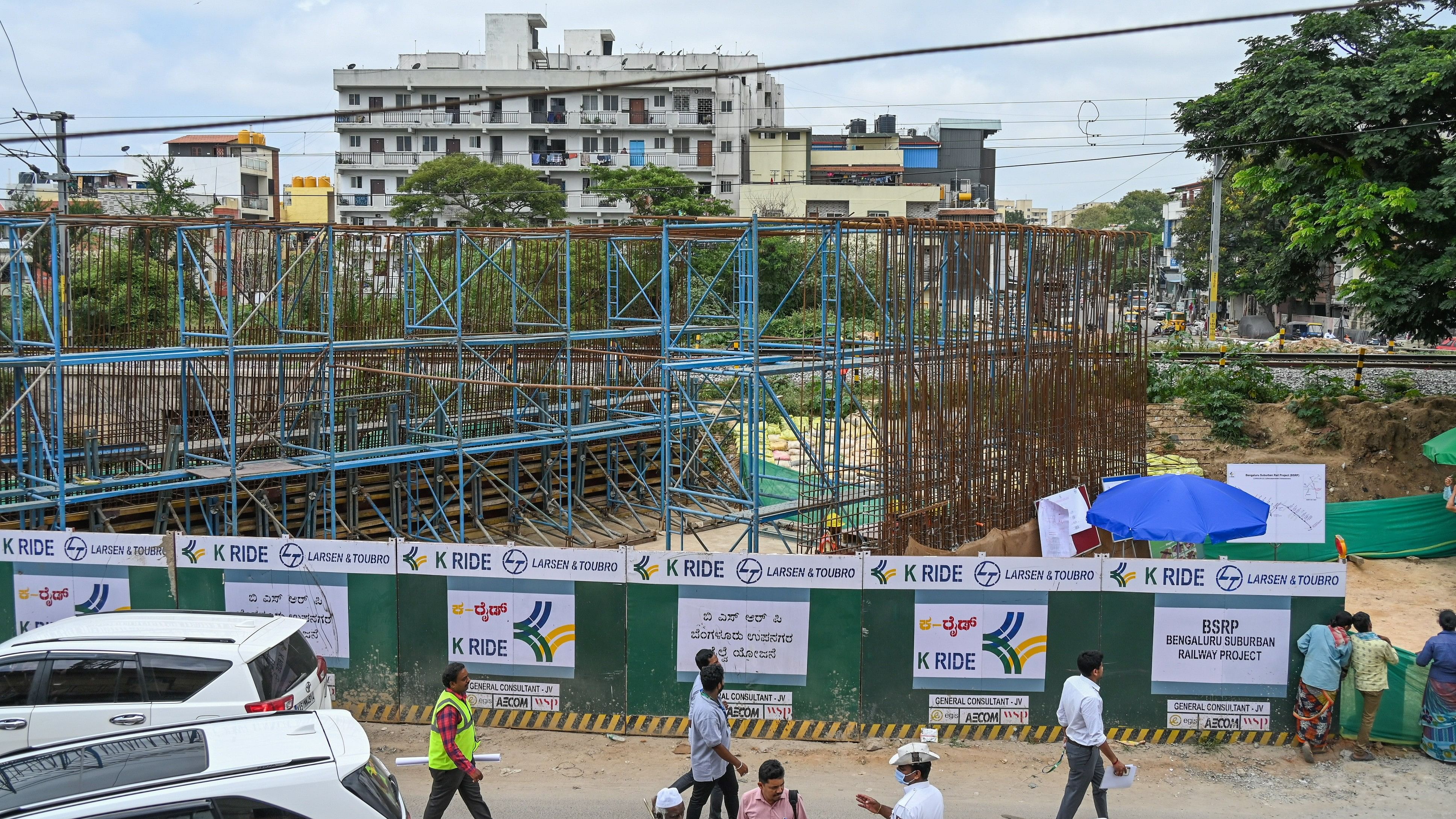 <div class="paragraphs"><p>A view of the construction of the&nbsp;Bengaluru Suburban Rail Project at Shampura Gate. </p></div>