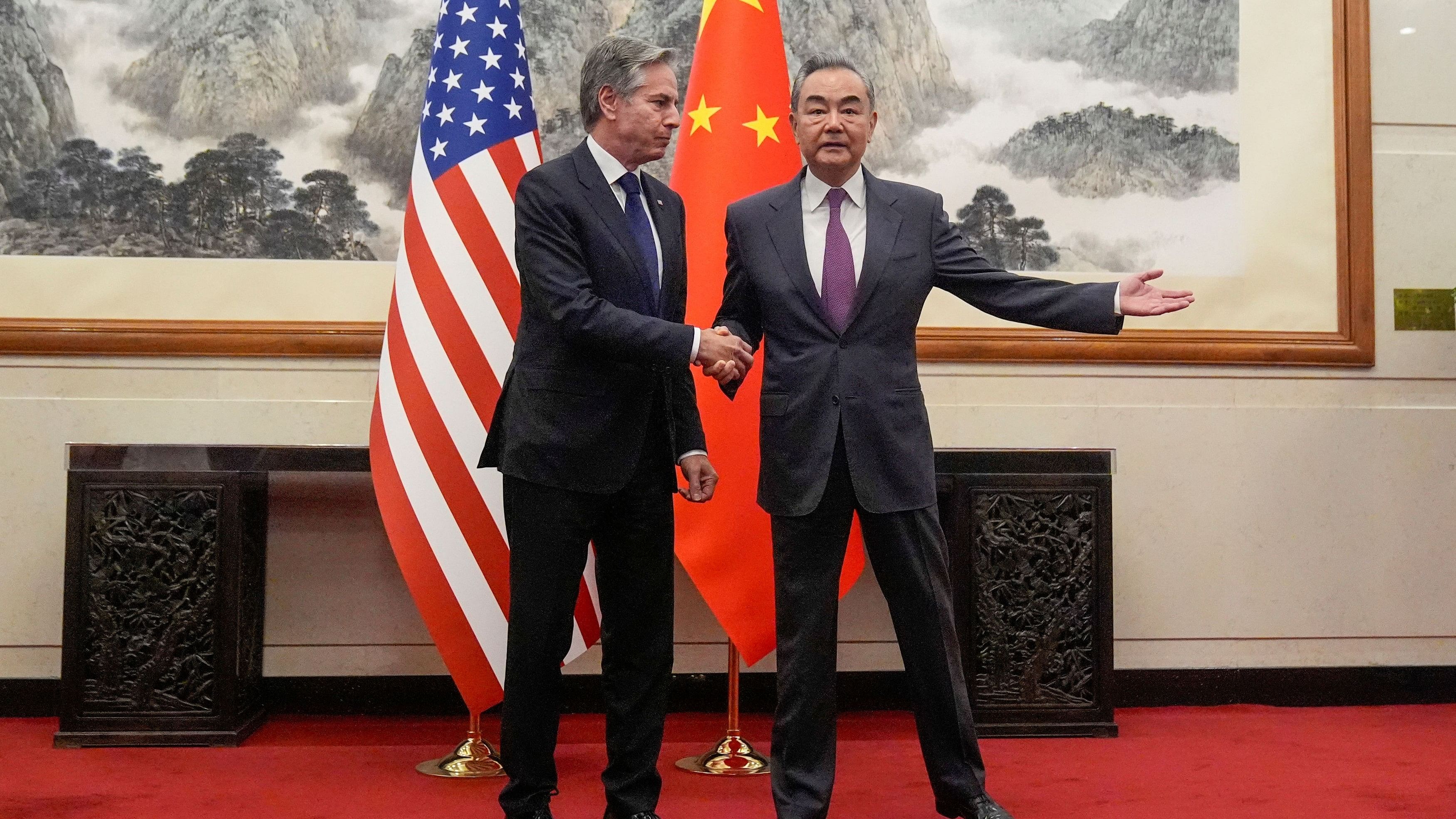 <div class="paragraphs"><p>US Secretary of State Antony Blinken meets with China's Foreign Minister Wang Yi at the Diaoyutai State Guesthouse, April 26, 2024, in Beijing, China.</p></div>