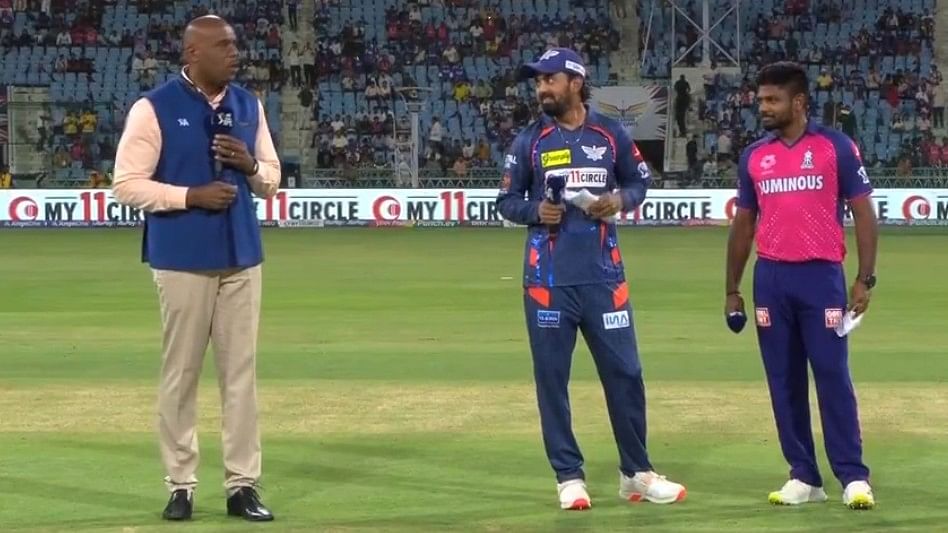 <div class="paragraphs"><p>Skippers of LSG and Rajasthan Royals at the toss.&nbsp;</p></div>