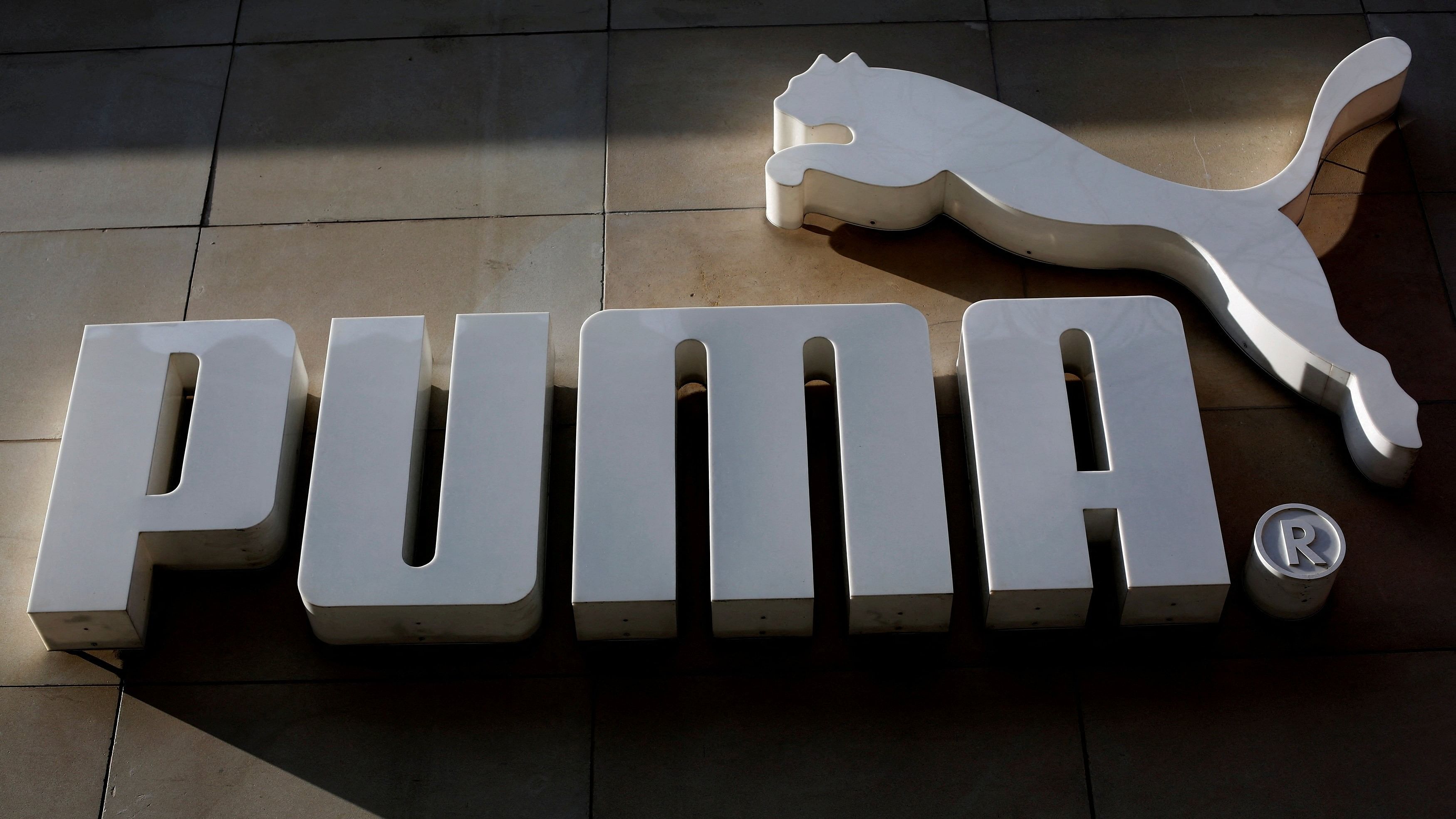 <div class="paragraphs"><p>The logo of German sports goods firm Puma is seen at the entrance of one of its stores in Vienna, Austria, March 18, 2016.   </p></div>