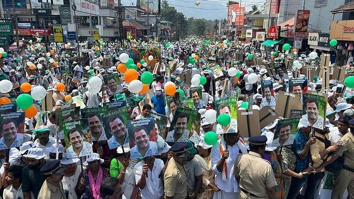 <div class="paragraphs"><p>Public gathered for Rahul Gandhi's roadshow in Wayanad.</p></div>