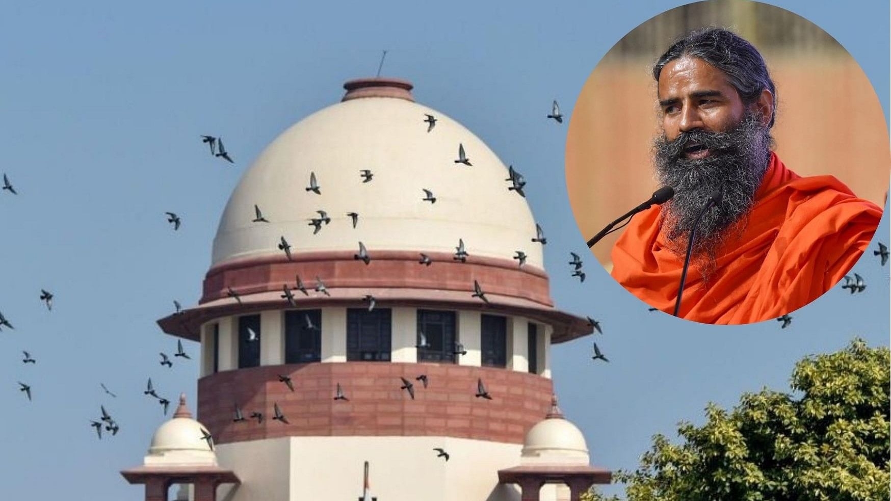 <div class="paragraphs"><p>An illustration showing the Supreme Court of India and Baba Ramdev.</p></div>