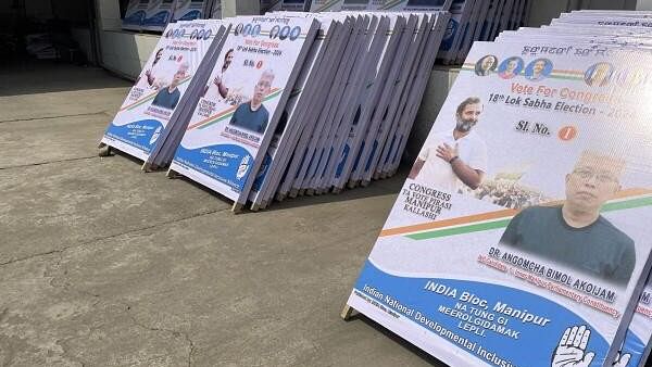 <div class="paragraphs"><p>Posters lie unused at Congress office, ahead of Lok Sabha elections, in Manipur.</p></div>