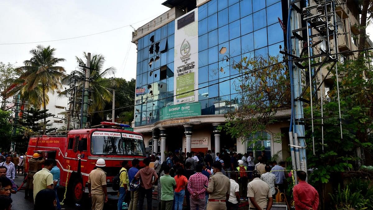 <div class="paragraphs"><p>The fire is believed to have been caused by a short circuit in a generator located on the ground floor of the building. </p></div>