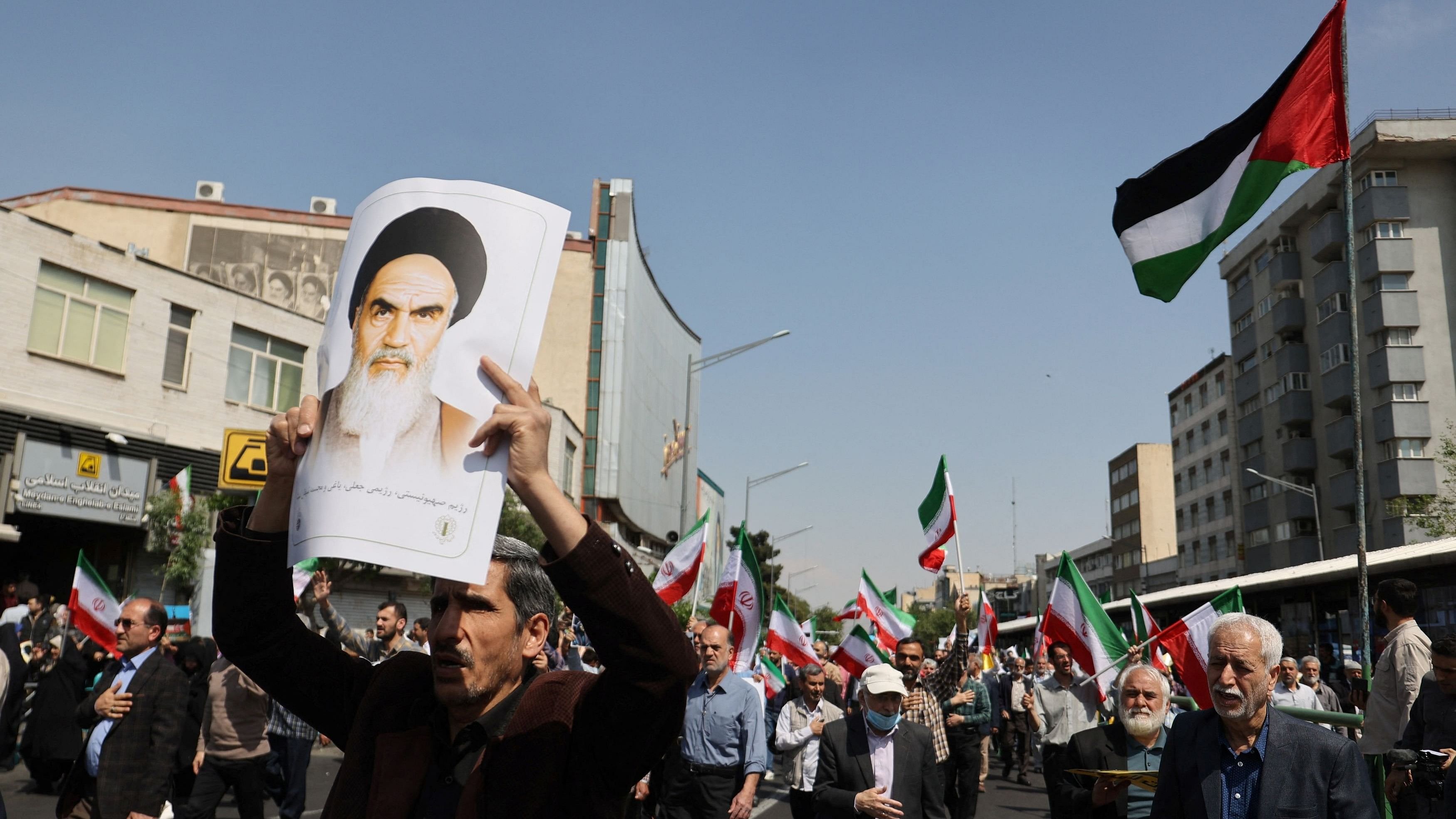 <div class="paragraphs"><p>Iranians attend an anti-Israel rally in Tehran, Iran, April 19, 2024. </p></div>