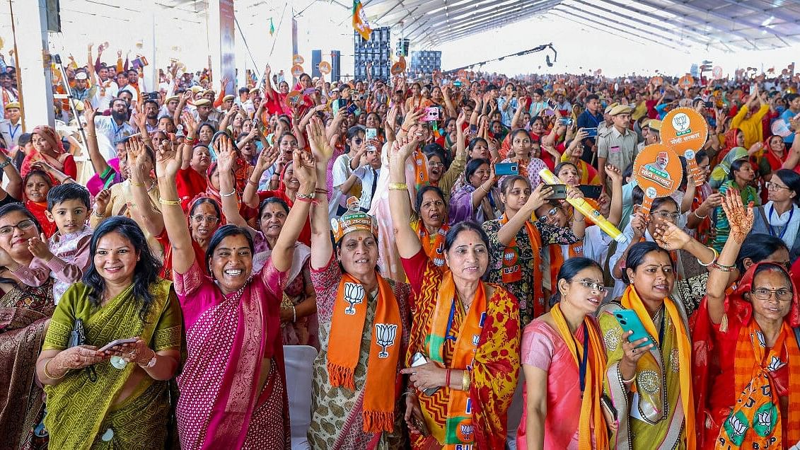 <div class="paragraphs"><p>BJP supporters during Prime Minister Narendra Modi's public meeting for Lok Sabha elections, in Tonk, Rajasthan.&nbsp;</p></div>