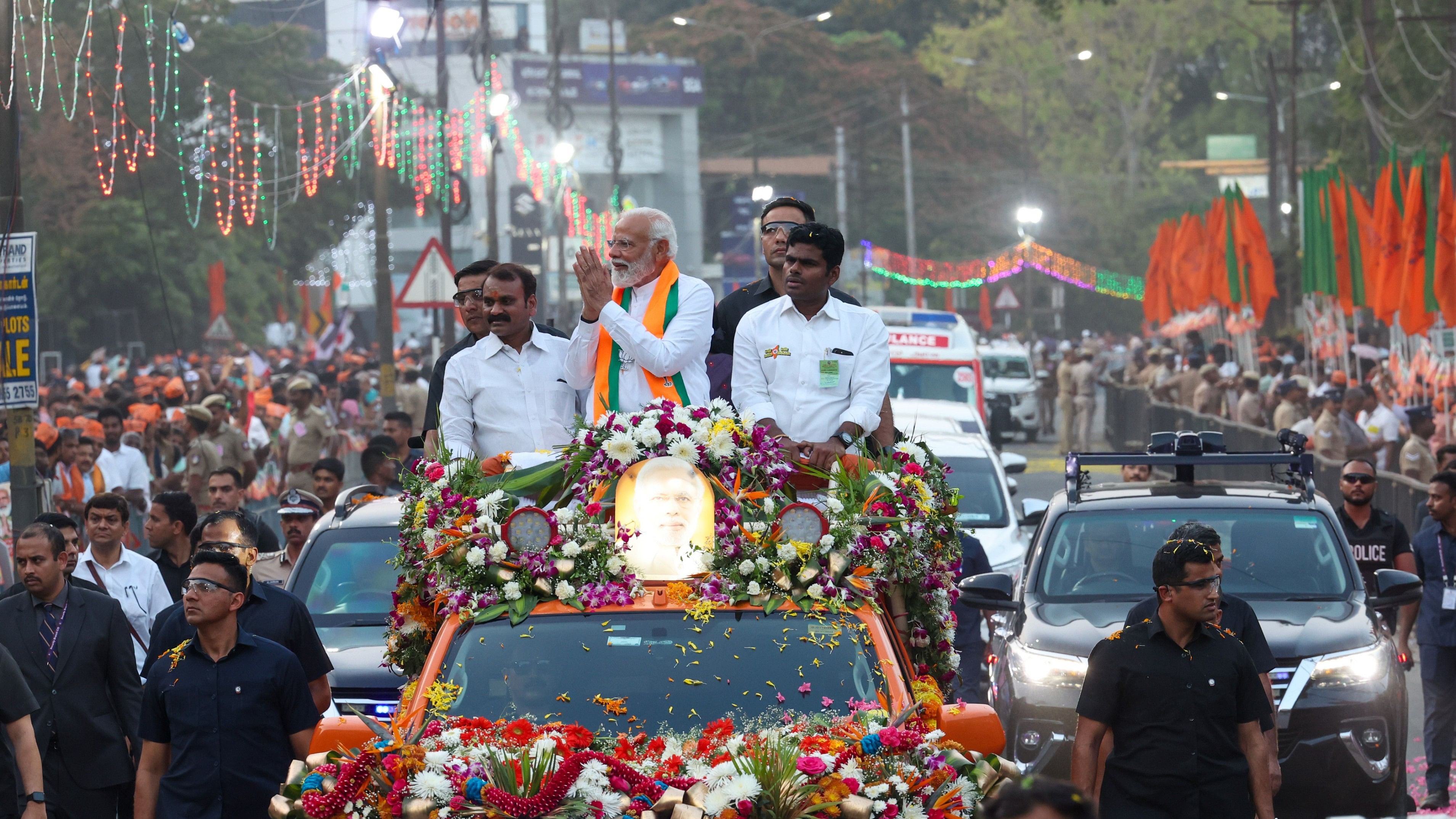 <div class="paragraphs"><p>PM Modi's roadshow in Coimbatore.</p></div>