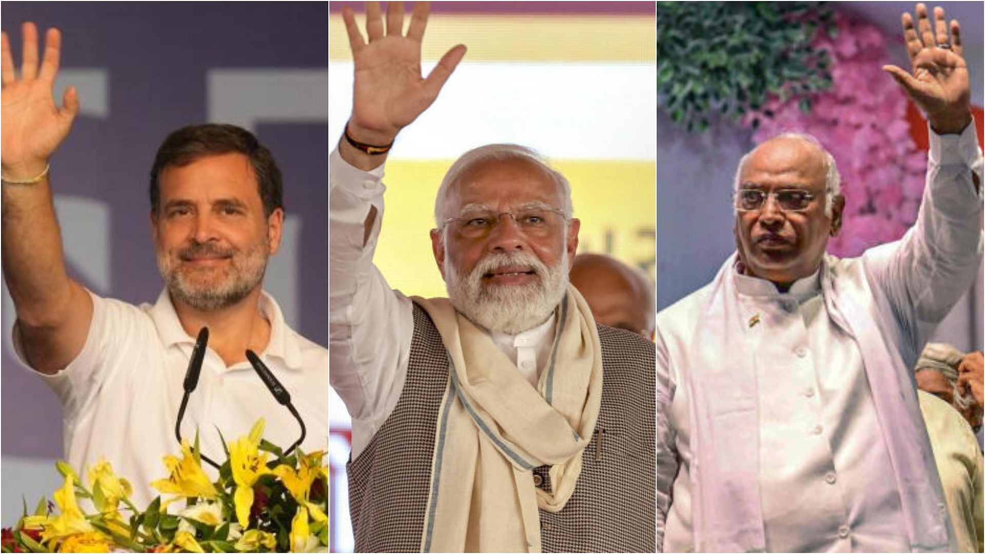 <div class="paragraphs"><p>Rahul Gandhi, Narendra Modi and Mallikarjun Kharge.</p></div>