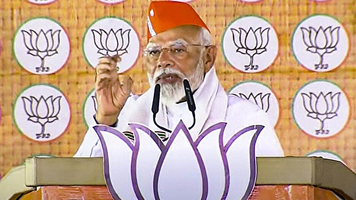 <div class="paragraphs"><p>Prime Minister Narendra Modi addresses a public meeting for the Lok Sabha elections, in Surguja district, Chhattisgarh.&nbsp;</p></div>