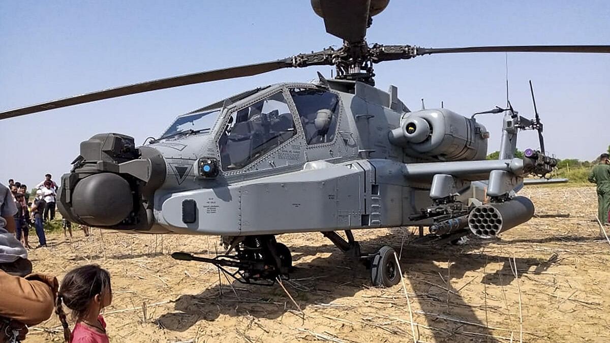 <div class="paragraphs"><p>File photo of an IAF Apache chopper. (Representative image)</p></div>