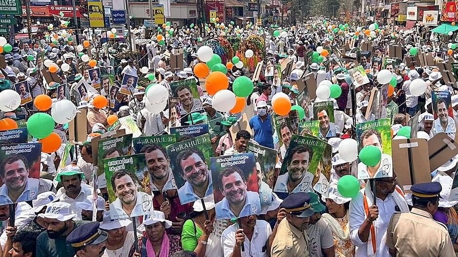 <div class="paragraphs"><p>Rahul Gandhi's supporters in Wayanad</p></div>