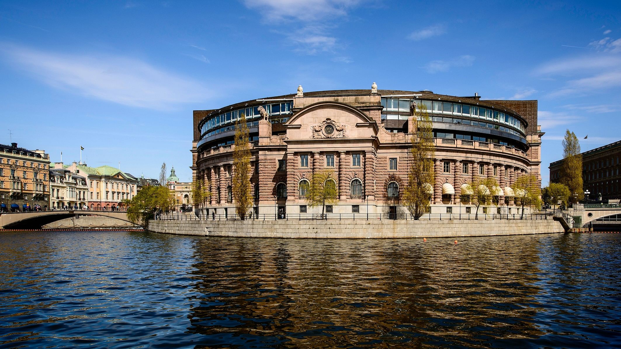 <div class="paragraphs"><p>The Riksdag (Swedish parliament building) is seen in this photo.&nbsp;</p></div>