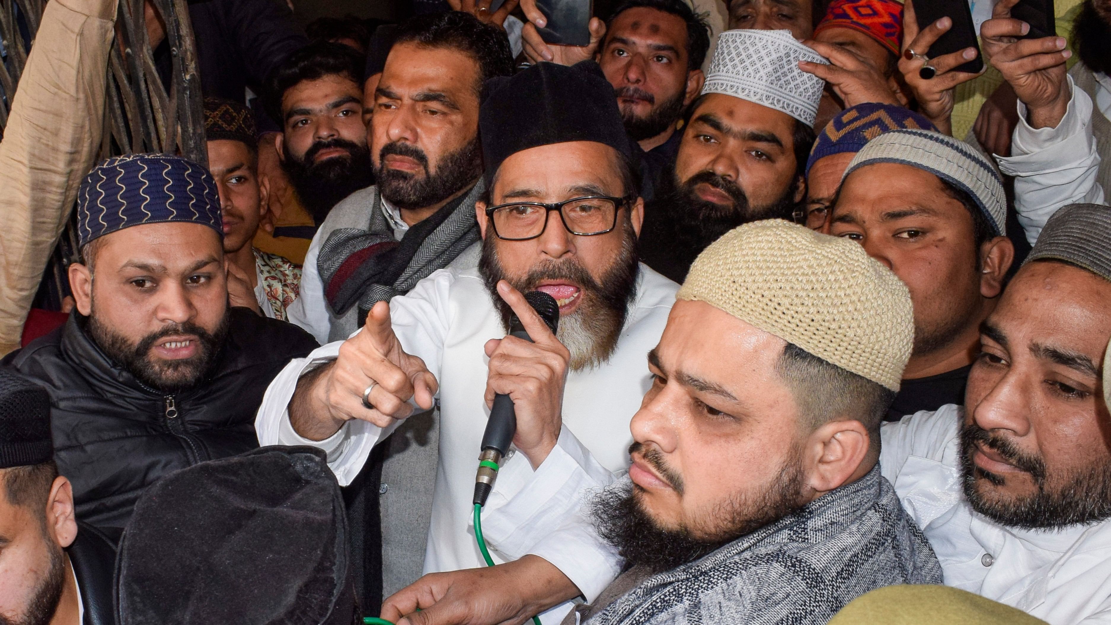 <div class="paragraphs"><p>Islamic cleric Tauqeer Raza Khan before being detained by police in Bareilly in February 2024.</p></div>